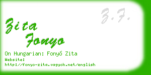 zita fonyo business card